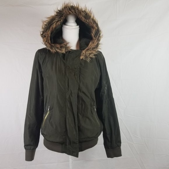 Forever 21 Jackets & Blazers - Forever 21 Sz S Army Green Jacket Coat Hooded